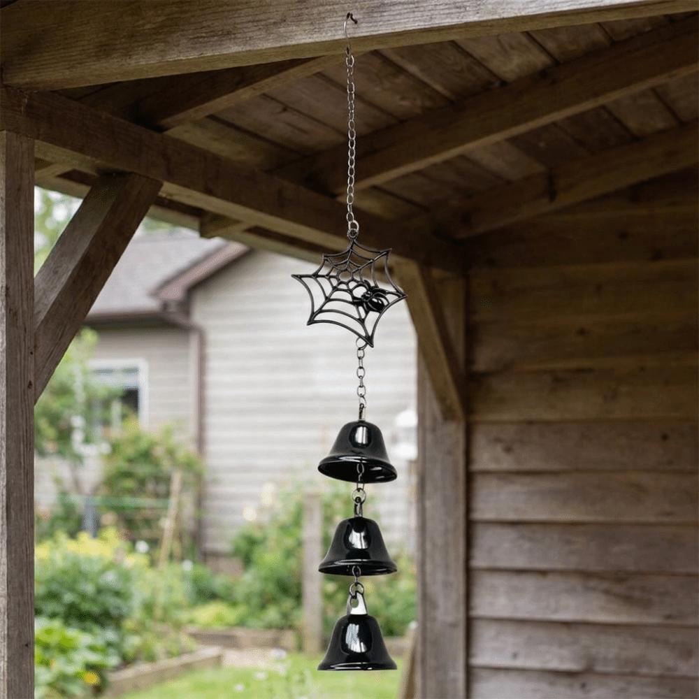 Spooky Spider Web Wind Chime Retro Spider Web Hanging Ornament Creative Cross Pendant Outdoor