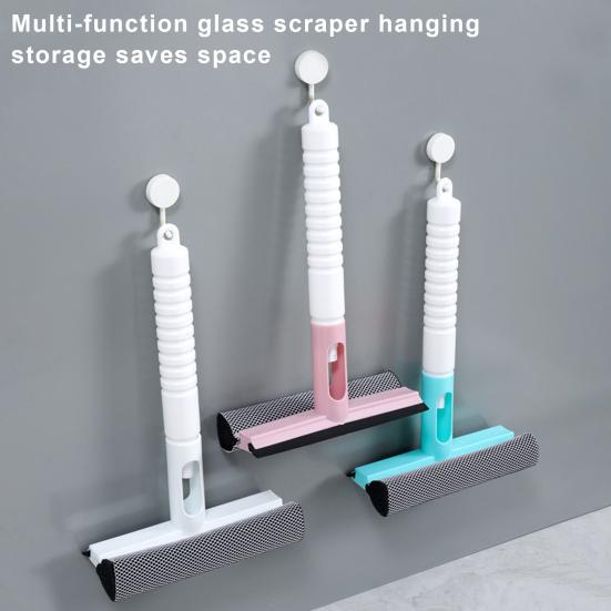 Window Glass Squeegee with Water Spray Non-Slip Handle Design Hanging Storage Multifunctional 3-in-1 Cleaner