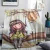 1PC Santoro Print Flannel Blanket, High quality Comfortable for All Seasons, Home Decor, Warmth and Comfort, Perfect for Christmas Gifts141