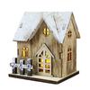 Illuminated Christmas Ornament Wood House Figurine Ornament Desktop Decorations for Holiday Decorations or Gift