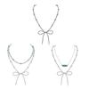 Cowgirl Styles Necklace with Imitation Pearls and Bowknot Designs for Trendy Women Western Turquoise Jewelry Pieces