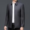 Men's Wool Lapel Jacket - Spring/Autumn Business Casual, Middle-Aged Loose Fit, Iron-Free Overcoat