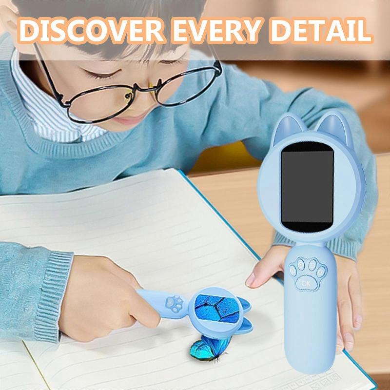 Adjustabl Magnification Digital Viewer Digital Scope Colorful Microscope Child Microscope for Exploring Everyday Object  Yellow