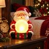 Christmas Craft for Shop Window Light Up Santa Claus Figurine, Statue Holding Glowing Crystal Ball, Warm Decorative Night Light, Tabletop Ornament