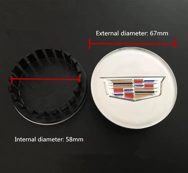 67mm 4pcs Acrylic Car Wheel Center Hub Caps Cover Emblem for Cadillac Escalade CTS CT5 XT5 XTS XLR BLS SLS STS ATS Auto Tire