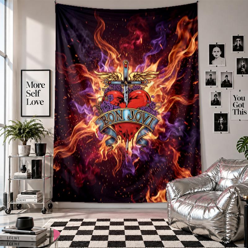 Bon Jovi Wall Tapestry Home Decor Wall Hanging Cloth for Bedroom Living Room Background
