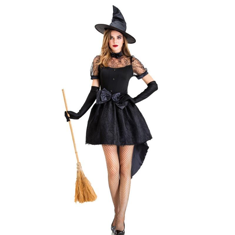 Source Halloween Costume Adult Black Skirt Witch Game Suit Sexy Demon Witch Stage Performance Suit