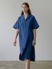 Maensyeonhem Collared Zip-Up Dress_Blue