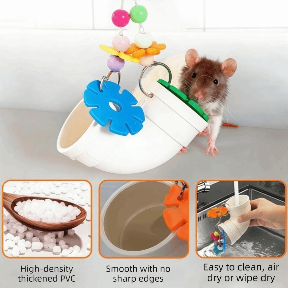 Colorful Hamster Foraging Pipeline Plastic Bite Resistant Bird Gnawing Hidden Snack Games Pet Bird Cage Accessory
