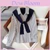 Womens Long Sleeve Shirt With 3d Stripes And Polo Neck For Spring Casual Wear