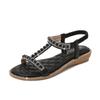 Summer Fashion Women Flat Snadals for Women 2024 Elastic Back Strap Gladiator Comfortable Non-slip Beach Shoes Wedges Sandalias