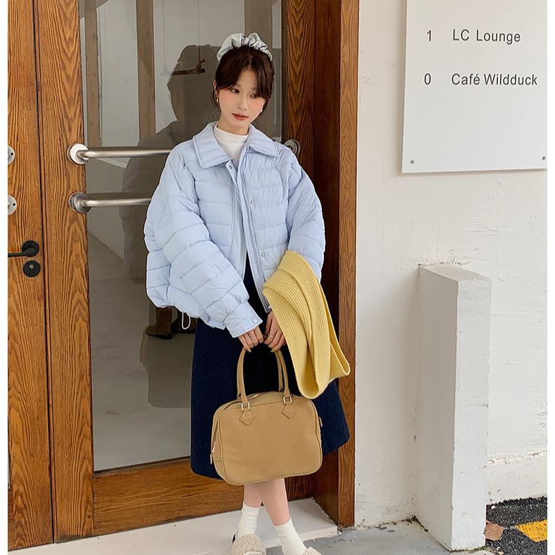 Cappotto Corto Invernale da Donna in Cotone Giacca Calda Leggera Outfit Largo Moda Trendy