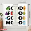 2pcs 2D Flat Printing Curtains Good Food Good Mood Polyester Without Electricity Party Decorations for Indoor Celebrations Room