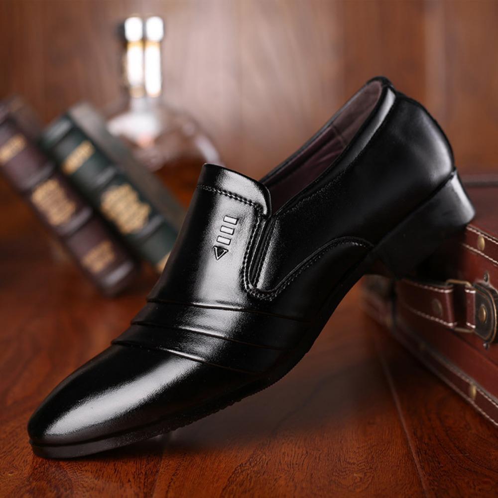 Mens Business Dress Shoes Pointed Toe Slip On Casual Wedding Shoes