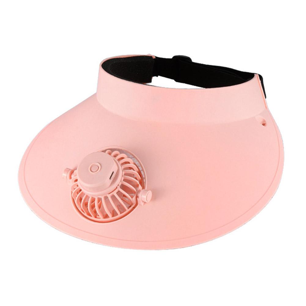 

USB Charging Summer Fan Cap Rotatable Sunscreen Cap Fan 3 Speeds Fan Visor Hat Sun Protection Hat Fan for Women/Men/Children рожевий