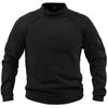 Men's Long-Sleeve Warm Tactical Sweatshirt with Stand-Up Collar, Solid Color, European Size for Spring and Autumn.