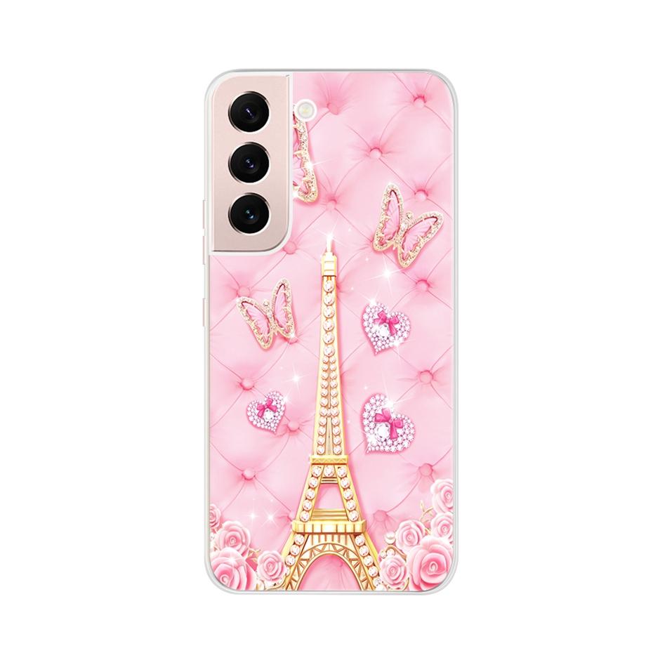 Beautiful Flower Phone Case For Samsung Galaxy S22 Pro S 22 Ultra 5G Case Cute Cat Soft Silicone TPU Cover For Samsung S22 22Pro