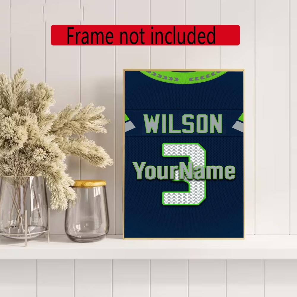 Seattle Seahawks Personalized Name Round Diamond Painting Kit Diamond Embroidery Painting Rhinestones Mosaic Frameless Handwork Decoration Arts
