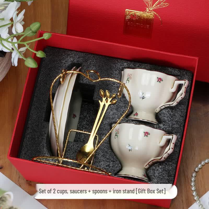 French Retro Ceramic Coffee & Tea Set