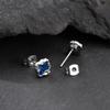 Vnox Hiphop Blue Black Enamel Earrings for Men Women, Punk Irregular Metal Stud Earrings, Gothic Punk Piercing Jewelry Gifts New