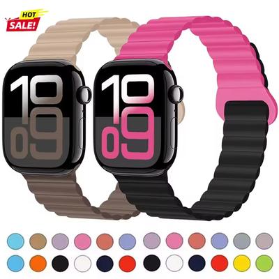 Magnetisches Armband Silikon Sportarmband Bänder Für Apple Watch 41mm 42mm 44mm 45mm 46mm 49mm iWatch Series 11 10 9 8 7 6 5 4se