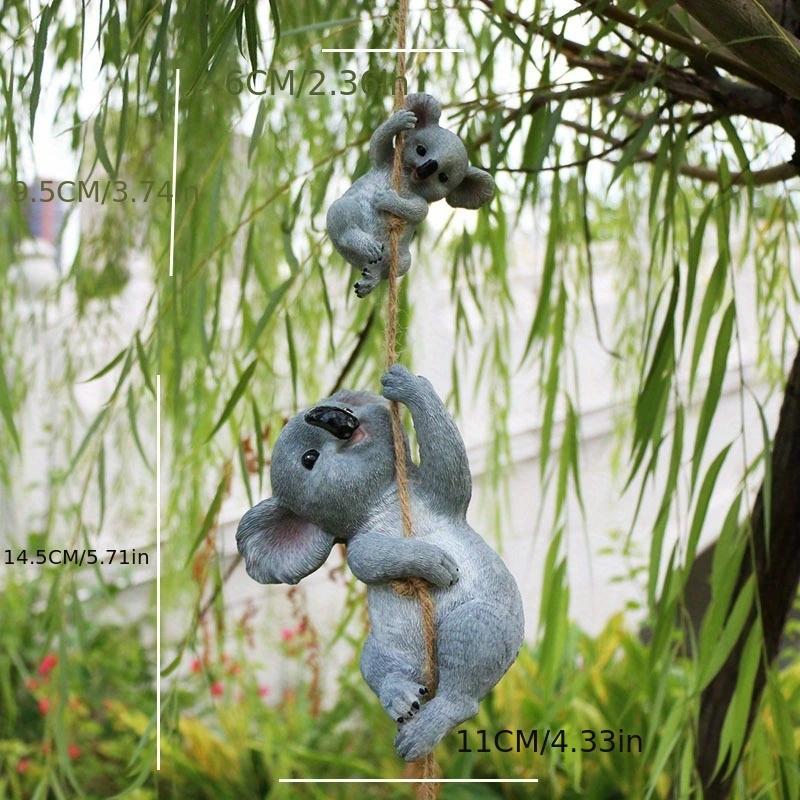 

1pc Adorable Resin Swing Koala Bear Figurine - Perfect forFairy Garden Decoration and Outdoor Tree Hanging Decor!