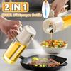 2 In1 Oil Sprayer Bottle Kitchen Glass Leakproof Oil Can Oil Dispenser Olive Oil Pourers BBQ Kitchen Baking Roasting Picnic Kitchen Tool