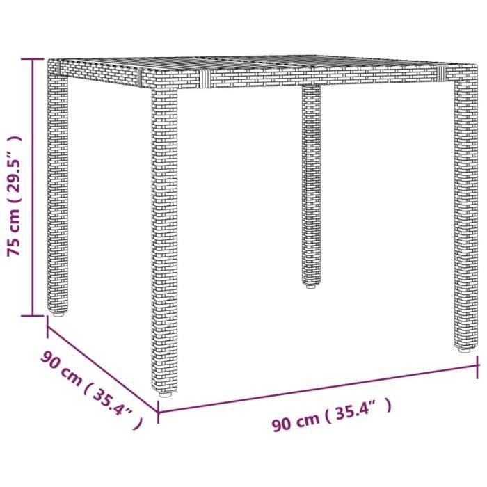 VidaXL Table de jardin et dessus en bois Gris Résine tressée et acacia 319549
