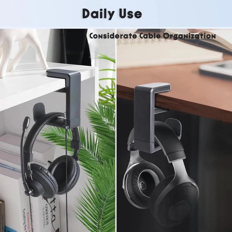 Space Saving Adjustable Headphone Mount Steel Built 360 Rotation for PC Gamers