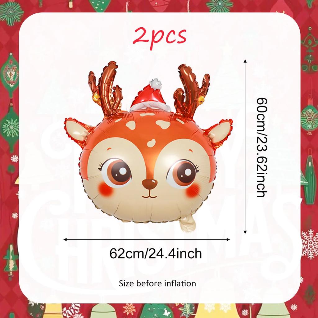 2/3pcs Christmas Balloons, Including Snowflake Santa Claus, Elk, and Christmas Hat Balloons, for Christmas Party Decorations