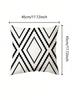 Black and White Geometric Pattern Printed Cushion Cover Soft Polyester Fabric Printed Decor Pillow Case for Bedroom, Living Room