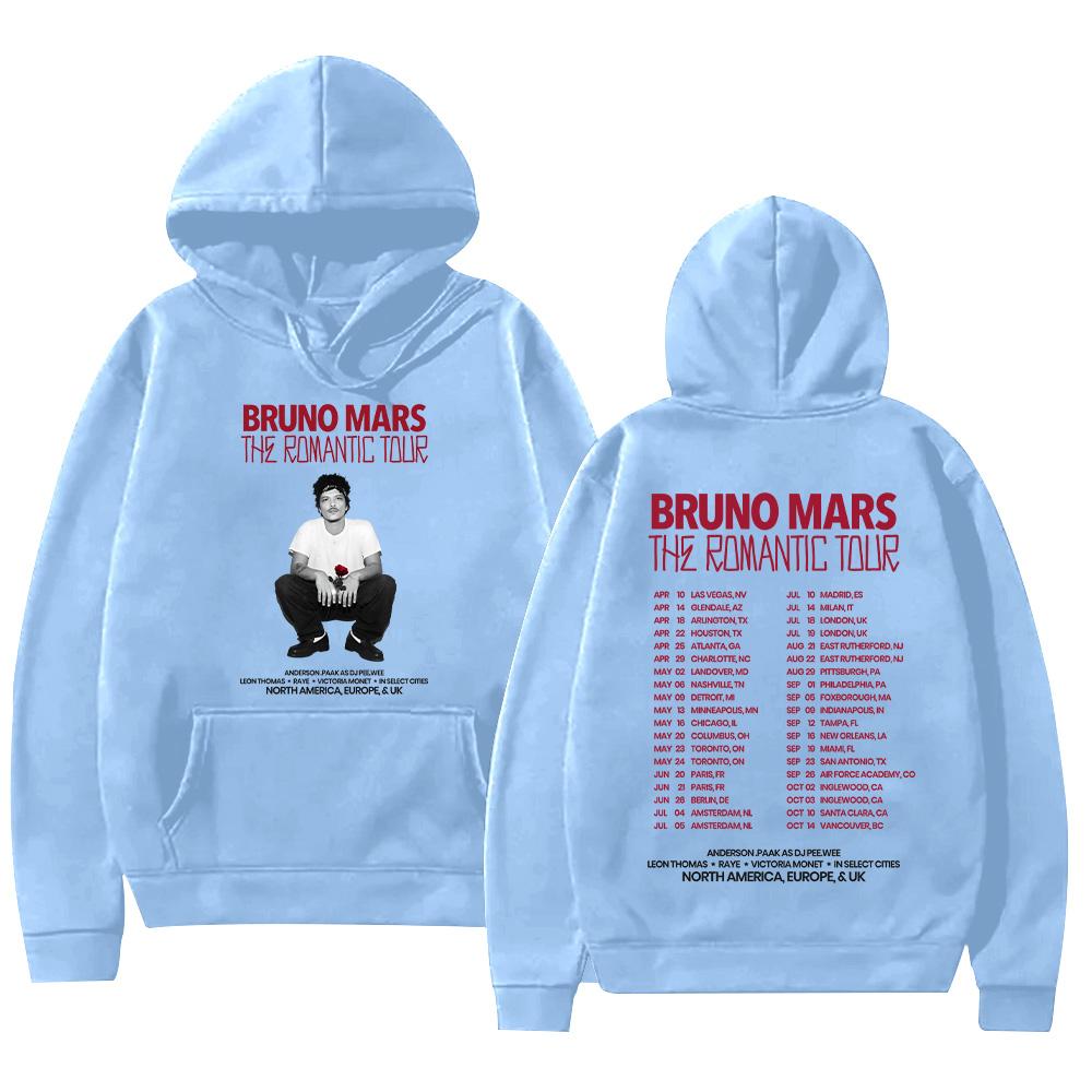 Bruno Mars The Romantic 2026 Tour Mikina Bruno Mars Mikina Unisex Pro mládež i dospělé Vrchní díly Koncertní oblečení High Street Mikina