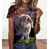 Cute Rabbit Pattern T Shirt For Women Funny Animal 3D Printed Tees Summer Loose Tops Short Sleeve Round Neck T-Shirts Streetwear