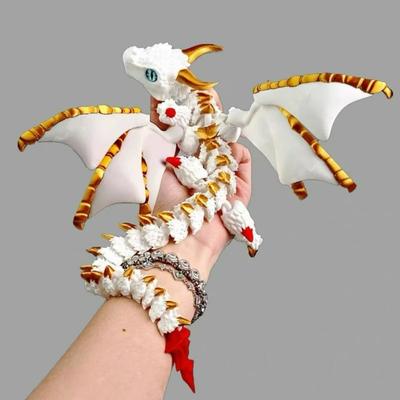 Nový 3D tištěný drak s křídly (Wyvern) Simulační model Dárek Kloubové draky Dračí fidget hračky Stolní ozdoby
