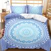 Bohemian Mandala Nevresim Takımı İkiz Kraliçe Kral Tam Boy, Mavi Boho Şık Mikrofiber Yatak Takımı Erkek, Kız, Çocuk ve Gençler İçin