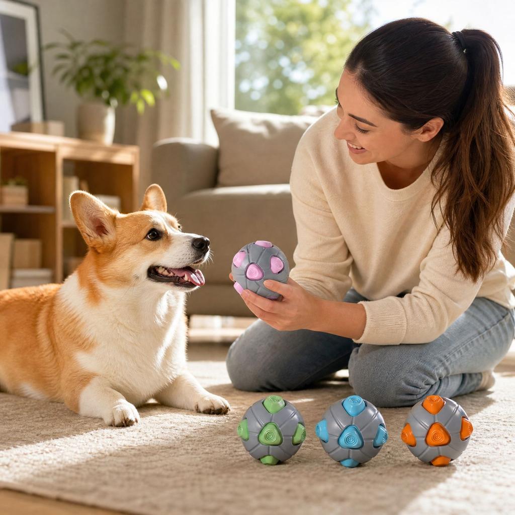 Squeaky Dog Ball Toy for Puppy Teething, Interactive Ball for Dogs and Play