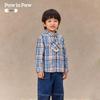 PawinPaw Baby Boy Cartoon Bear Plaid Long-Sleeve Shirt