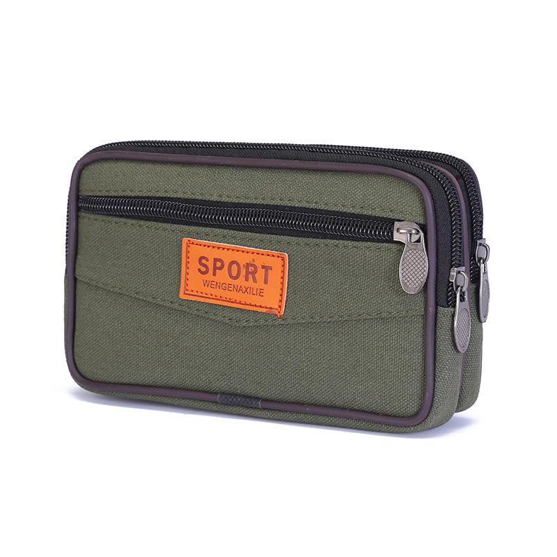 Canvas Reißverschluss Hüfttasche - Unisex, Handy- & Geldbörsenhalter für Laufen oder Bau