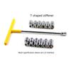 Durability T-Handle Wrench with 12pcs Socket Vehicle Wrench Car T Shaped Handle 8/9/10/11/12/13/14/15/16/17/18/19mm
