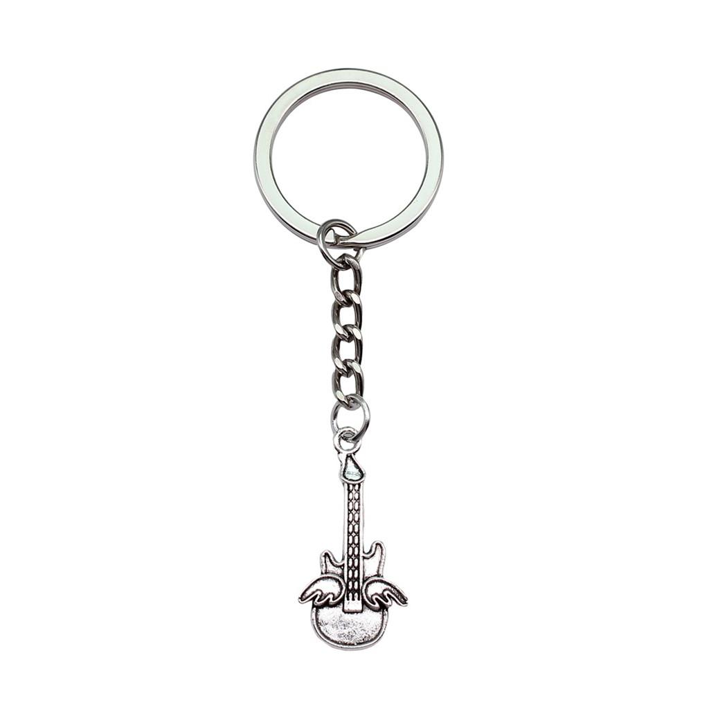 Electric Guitar Keychain Music Charm Graduation Memento Key Ring 28mm
