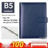 Red Leather A5 Business Loose-leaf Notebook with Card Holder