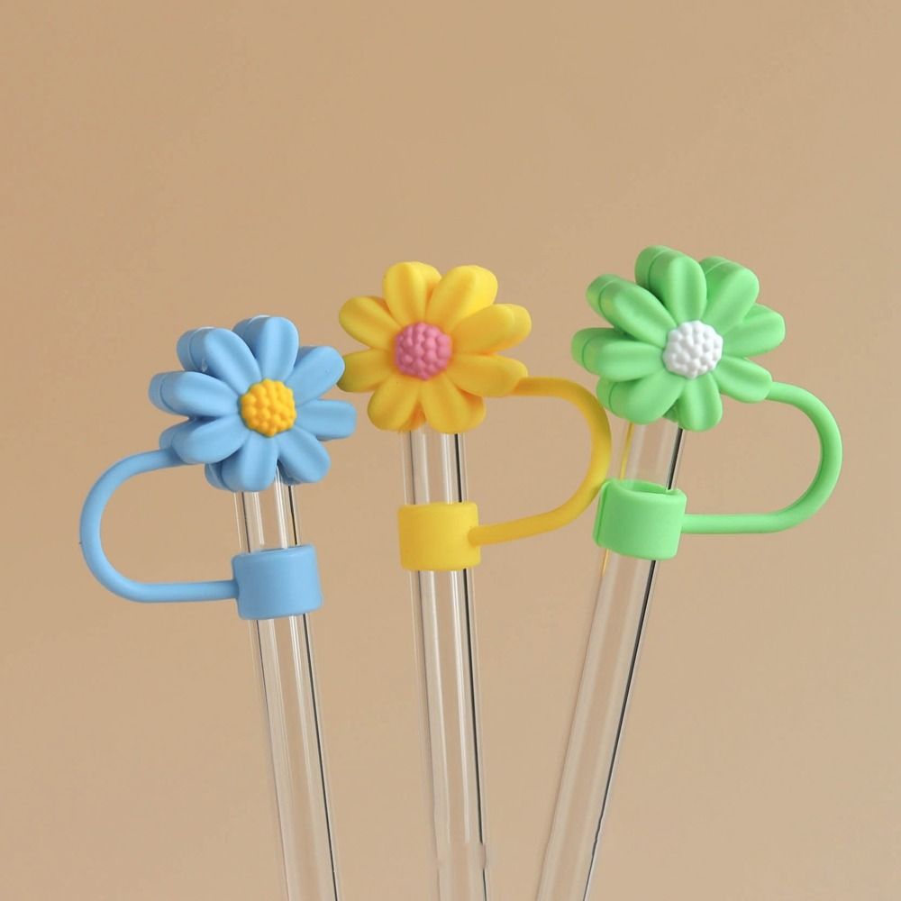 Tappo di Paglia in Silicone Antipolvere Copertura per Punte di Paglia Riutilizzabili Creativo Tappo Antipolvere per Bere Bicchiere d'Acqua