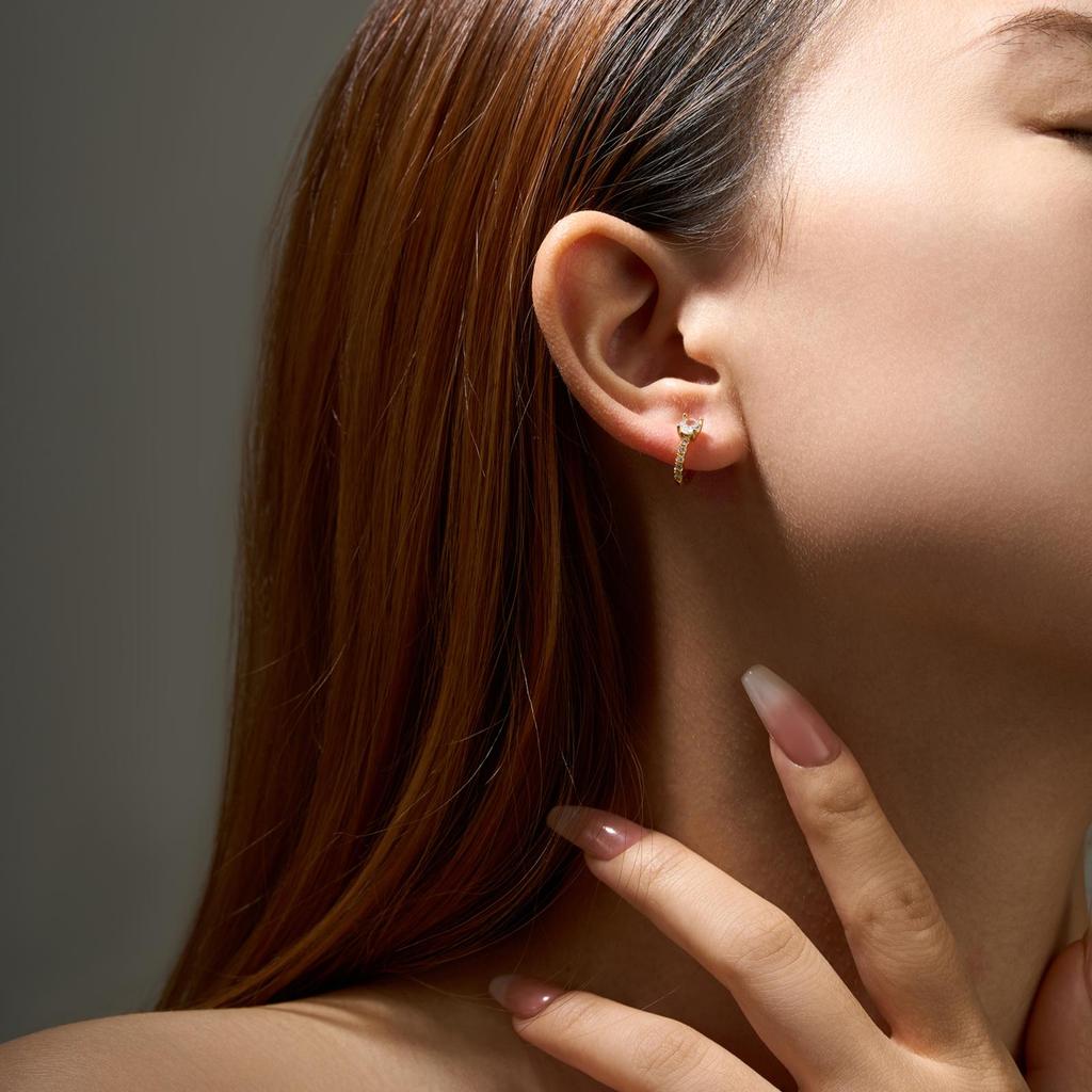 ANDYWEN 925 Sterling Silver Hoop Earrings Ladies Earrings Irregular Cubic Zirconia Earrings Fine Jewelry Gifts