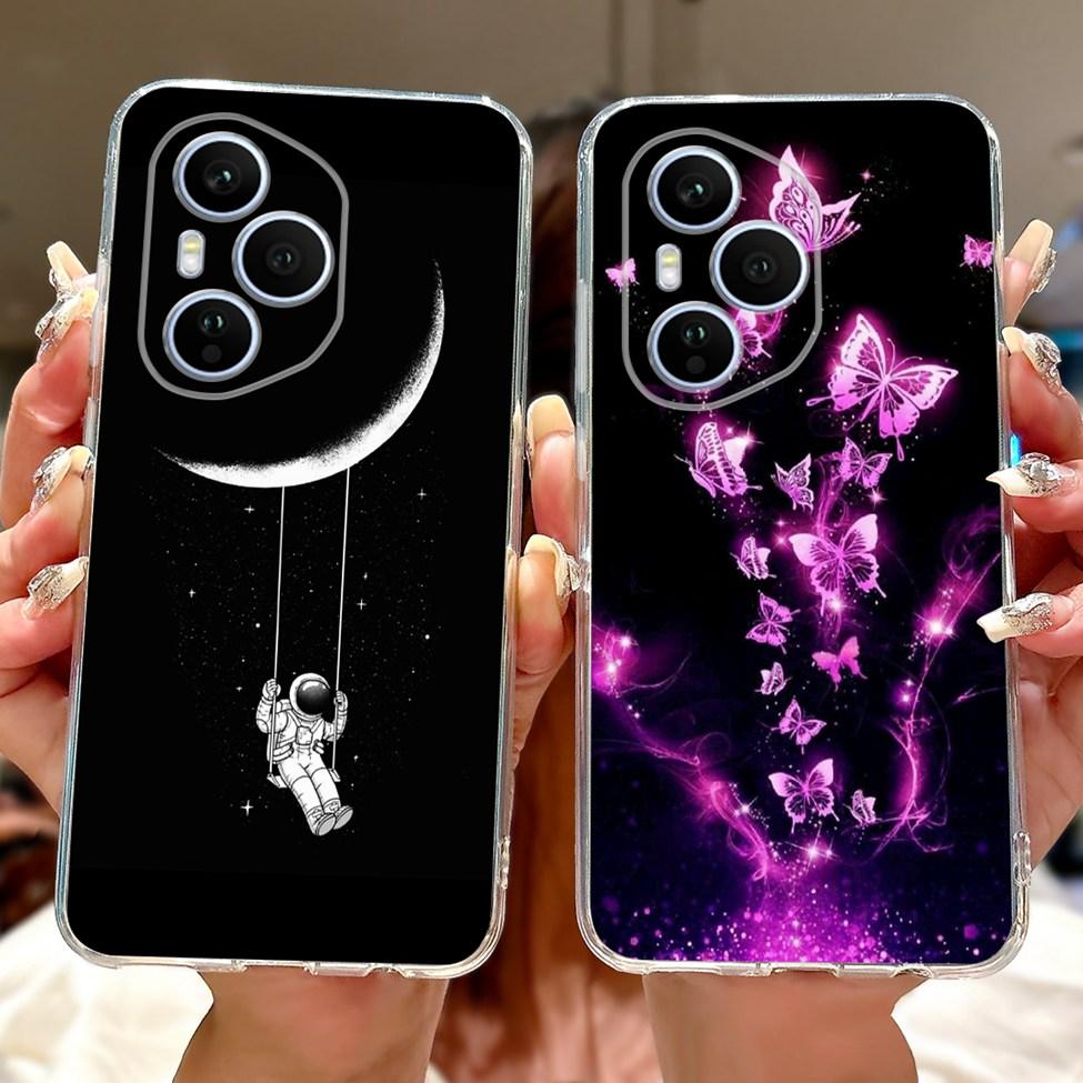 Clear For Honor 400 Pro Case DNP-NX9 Cute Cartoon Cat Fashion Flower Funny Painted Soft Bumper For Honor 400Pro Back Cover Funda
