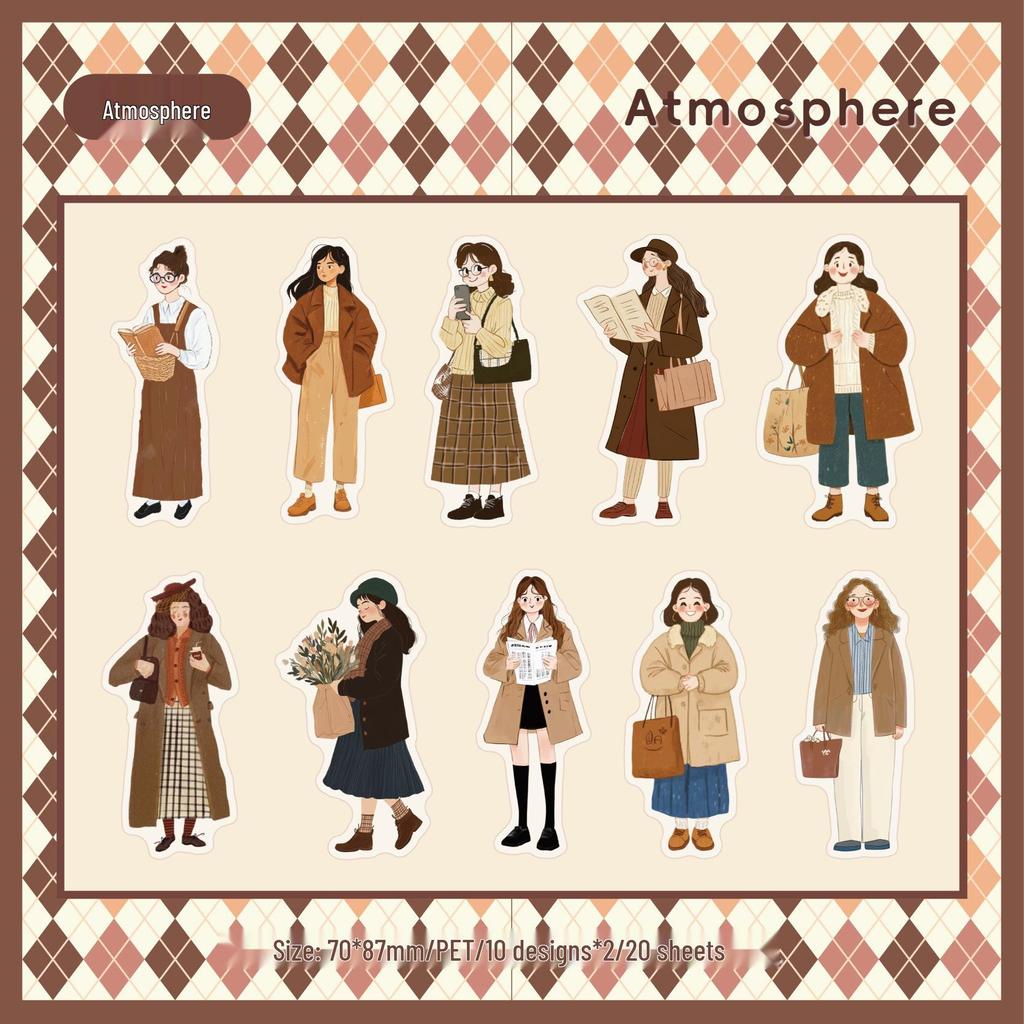 RetroStory Leisure Stickers: Scenery, Character & Creative Cartoon Journal Pack