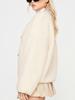 Winter Women's Thick Faux Fur Buckle Crew Neck Long Sleeve Short Cardigan Fashion Chic Coat