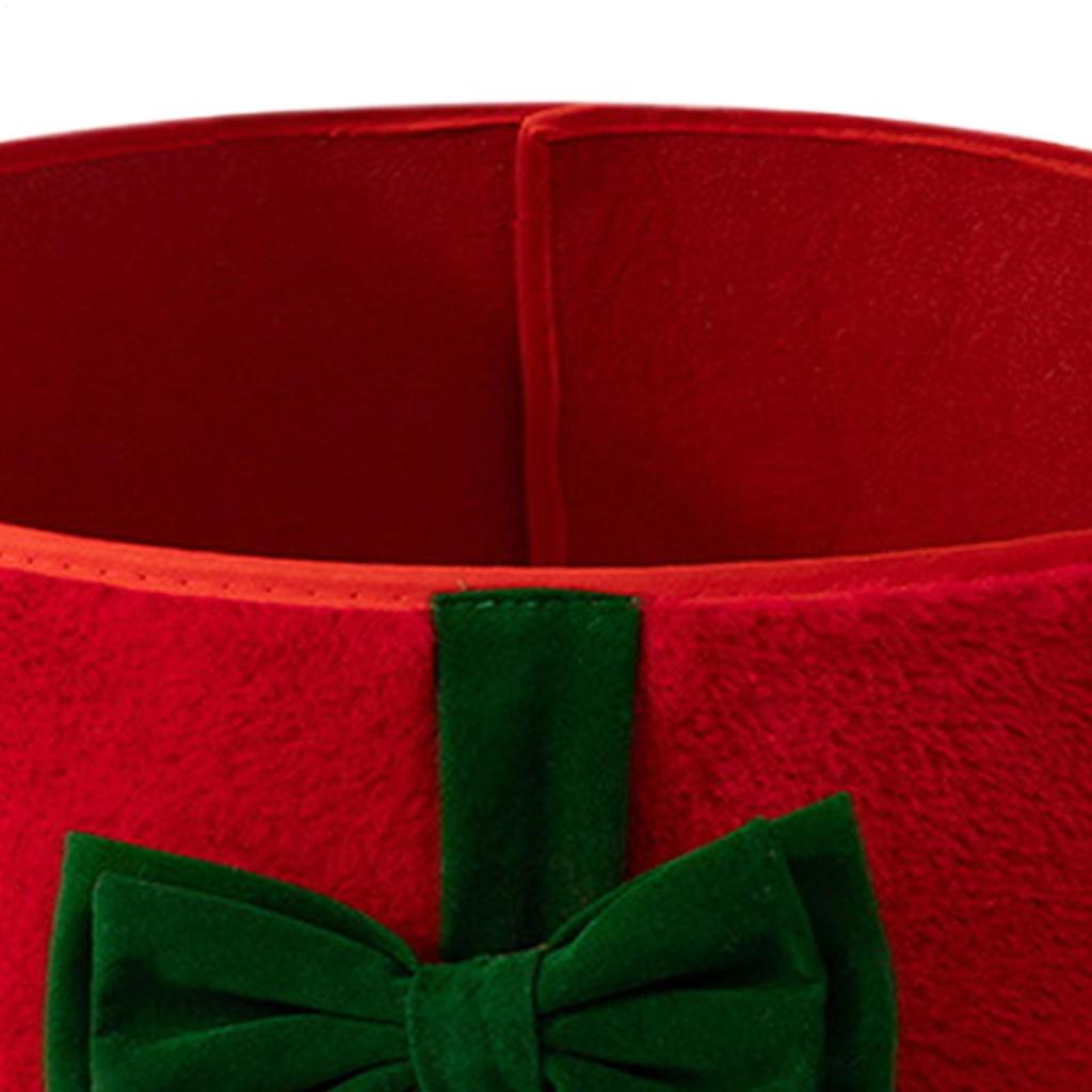 Christmas Tree Skirt Plush Holiday Decoration With Bow Knot Rustic Christmas Tree Base Collar For Indoor Outdoor Tabletop