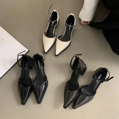 Spring New Brand Women Pumps Shoes Fashion Silver Pointed Toe Ladies Elegant Slingback Sandals Zapatilla De Muje