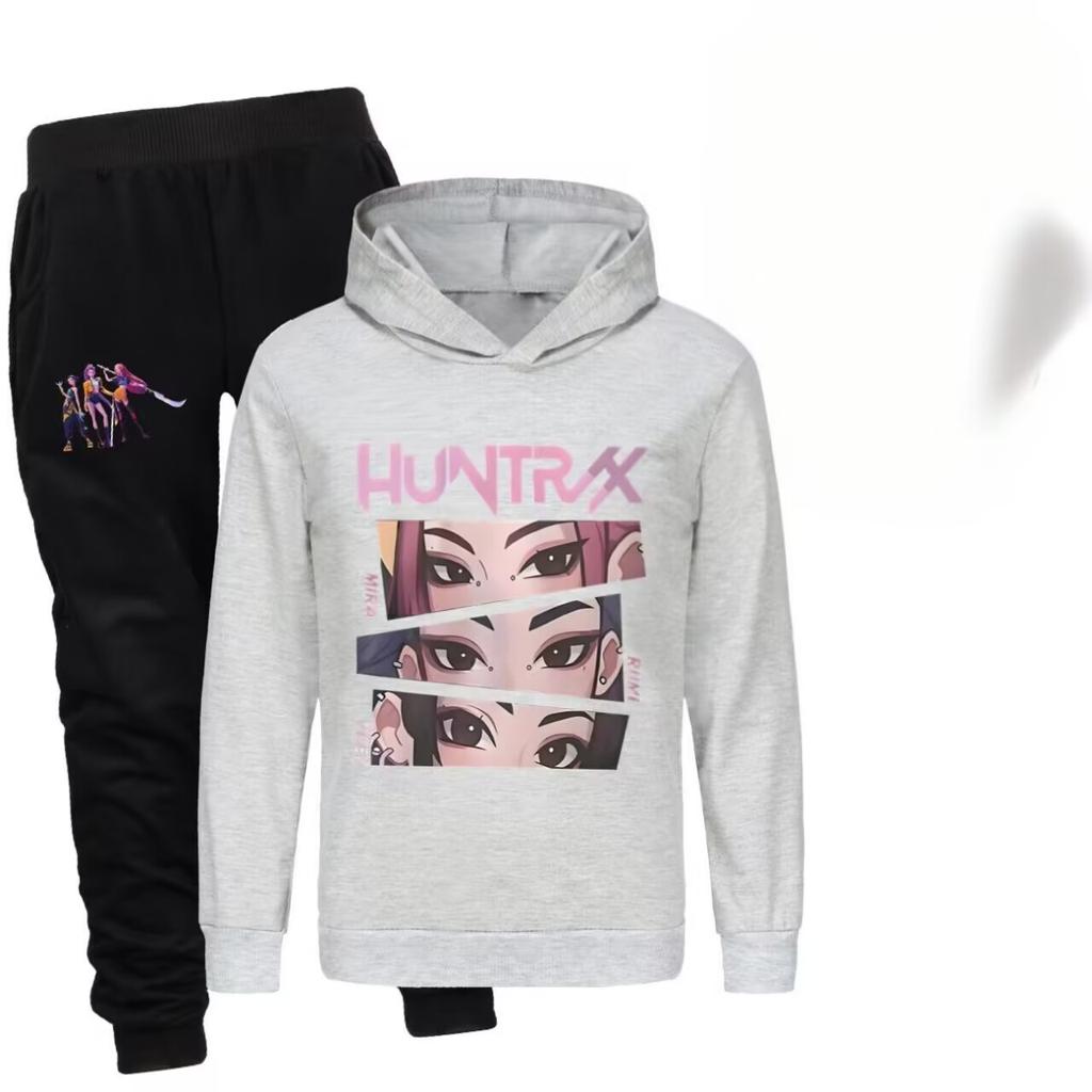 Kpop Witch Hunt Group Printed Boys and Girls Hoodies+Sports Pants Autumn Sweet and Comfortable Set