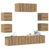 VidaXL Ensemble de meuble TV mural 7 pcs chêne artisanal, meuble TV, meuble multimédia, console TV, meuble hifi, centre de 3329014